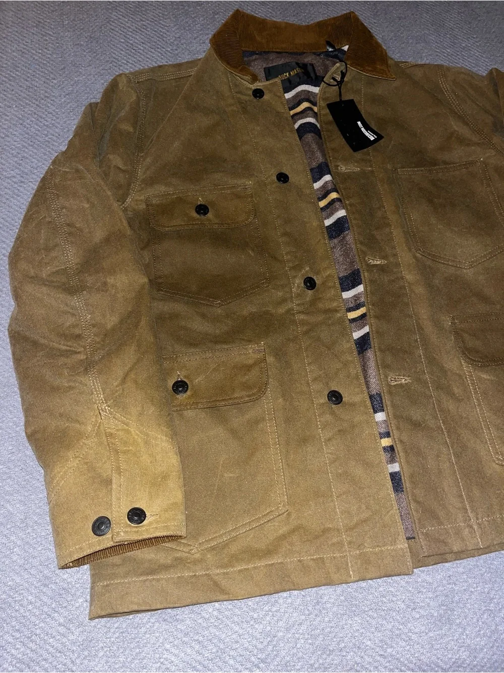 NWT Men’s Buck Mason Dry Waxed Canvas Highlander Jacket Coat. Size Small